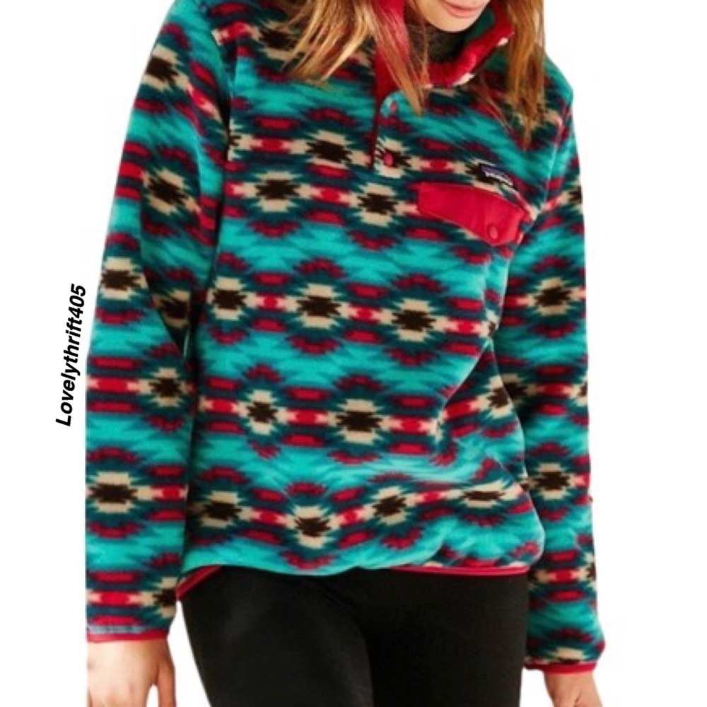 Patagonia Size Small Women's Synchilla Fleece Snap-T Pullover Aztec Southwestern